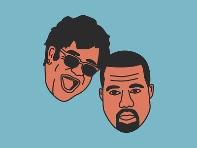 Elton John & Kanye West elton john illustration kanye kanye west music