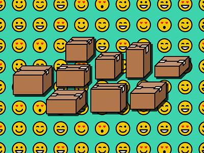 Boxes & Emojis box emoji illustration linear
