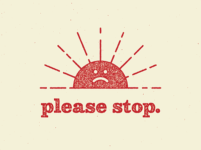 please stop. illustration stamp type typography