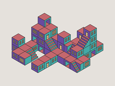 Isometric Building Complex illustration isometric