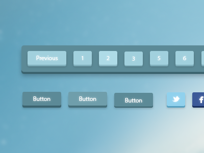 Freebie: 3D Pagination and Buttons (with PSD) button design freebie psd resource social ui