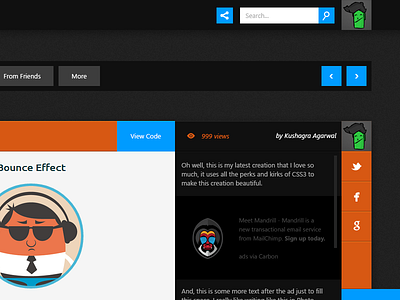 Redesigning CSSDeck dark design orange redesign ui web design website