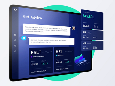 Robo-advisor animation ai animation app application business chat dashboard finance interface product design tablet ui ux