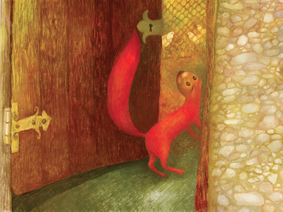 Childrens' Book Illustration Squirrel In The Henhouse