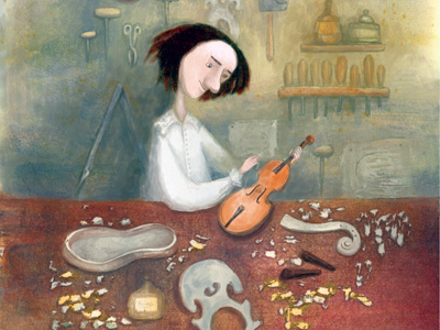 The story of Antonio Stradivari for Tétraslire magazine book childrens book fairytale illustration picture stradivari stradivarius violin