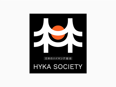 HYKA SOCIETY LOGOTYPE badge brand and identity branding hiking logo identity japanese japanese design logo logotype nature logo nature symbol outdoor symbol ux ux ui