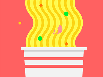 Cup Ramen food gif illustration motiongraphics noodles ramen