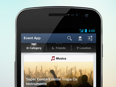 Event App android app event interface mobile ui ui design user interface