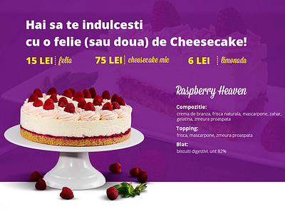 Cheesecake Shop Website Design cake cheesecake purple shop sweet ui ui design user interface webdesign website yellow