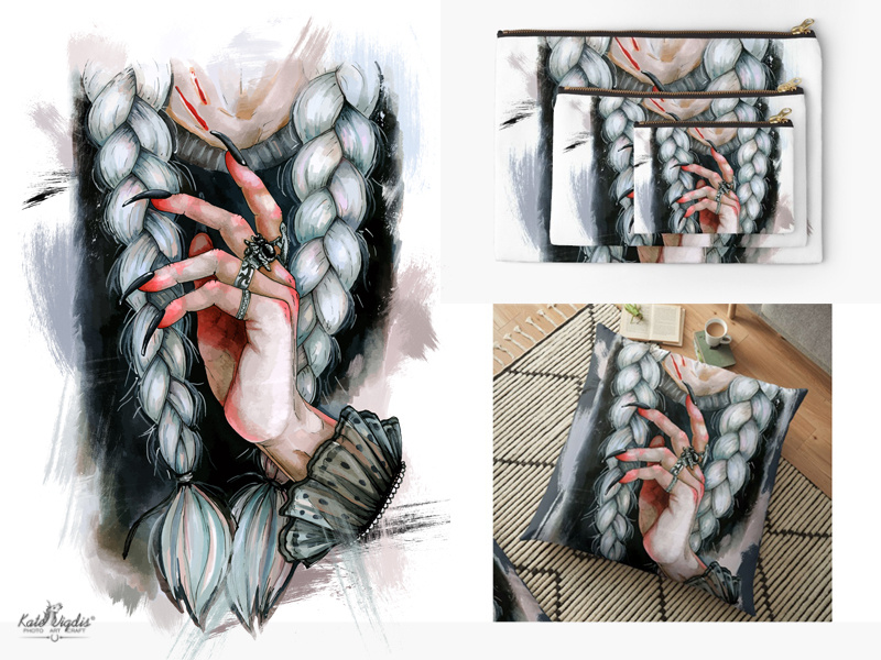 Witch Hand print vector sketch ink watercolor interior painting markers print mythology fashion darkart scandinavian style design drawing traditional art illustration art