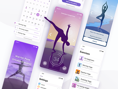 Yoga App app illustrations ios mobile tracker ux ui yoga
