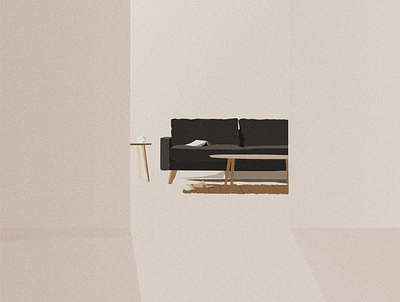 the pink room illustration interior design minimalist art vector art