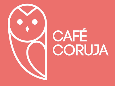 Café Coruja brand branding coffee shop lineart logo minimalist logo
