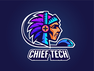 Chief Tech Logo Design chief gaming irene geller logo logo design mouse tech technology