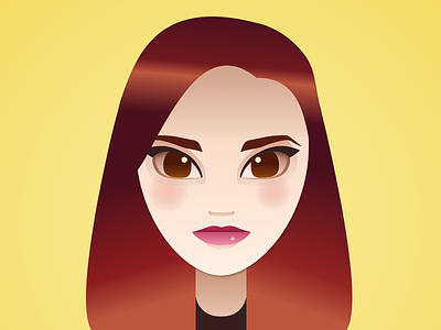Selfie in Sketch / Vector illustration portrait redhead sketch app vector vector portrait woman yellow