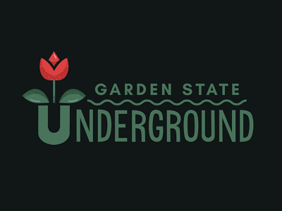 GSU Logo floral flower garden garden state green logo new jersey red tulip underground vector wavy