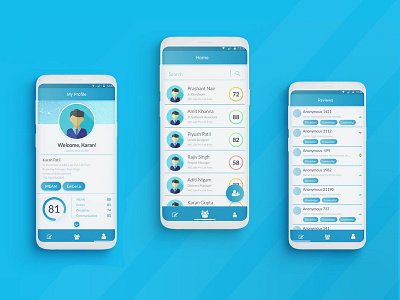 Employee Review android app dashboard ui design samsung s9 ui ux