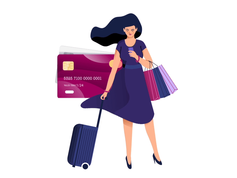 Credit Card Animation after effects animation character design credit card design dreams finance flat graphic design illustration procreator shopping ui ux web