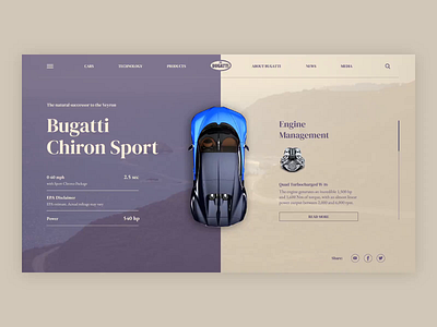 Bugatti Chiron Landing Page Interaction after effects animation automobile branding bugatti car design icon interaction design logo minimal typography ui user interface ux vector web website