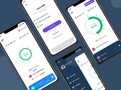 VPN App android animation appdesign application design clean ui design ios iphonex mobile mobile app ui uidesign uxdesign