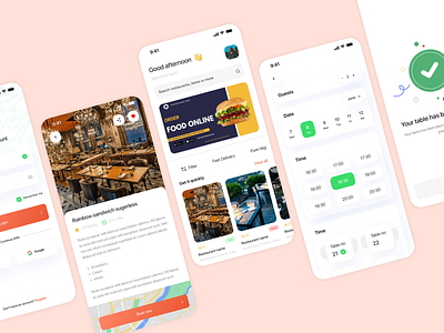 Restaurant Table Booking App animation branding clean ui design illustration iphonex logo mobile mobile app ui ui design