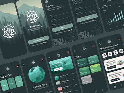 Meditation App animation branding clean ui design illustration iphonex logo meditation app mobile mobile app ui ui design