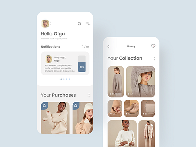 Dailyui #6 app concept brand challenge clean dailyui ecommerce fashion app profile typogaphy ux ui