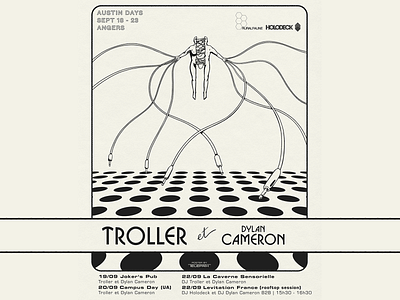 Troller & Dylan Cameron - Angers Poster 1970s design drawing gig poster illustration retrofuturist sci fi scifi