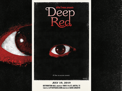 DEEP RED Poster for Lifted Traces 1970s 70s design design film posters grit halftone horror italian texture vintage