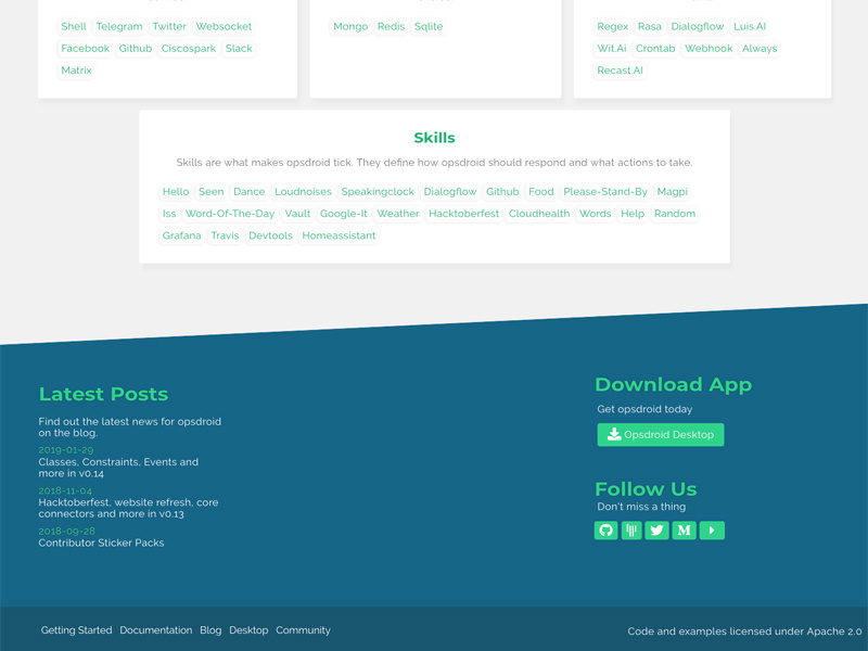 Opsdroid Footer website webdesign web footer design