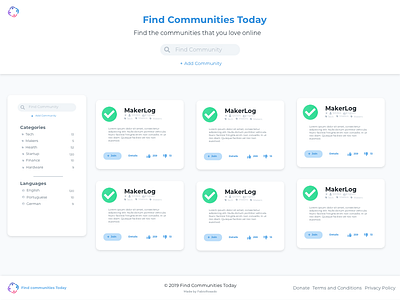 Find communities today adobexd branding design web webdesign website