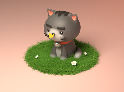 Cat&Butterfly 3d cat