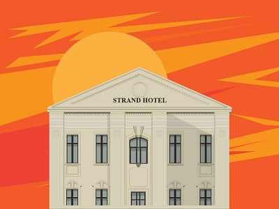 Strand Hotel colonial building hotel illustration myanmar yangon