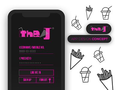 The J App Concept app appdesign branding fries fun redesign ui ux