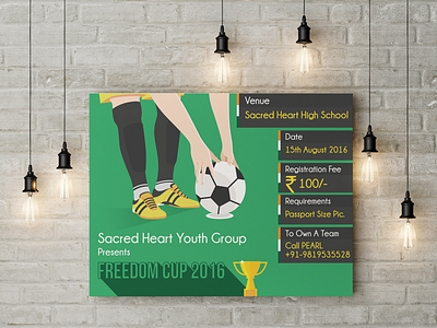 Football Match Poster #throwback2016 church design flatdesign football independenceday minimal old poster