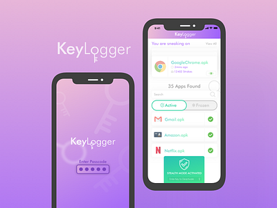 Keylogger - Stay in Control app appdesign branding cards colors fun gradients keys minimal ui utility ux