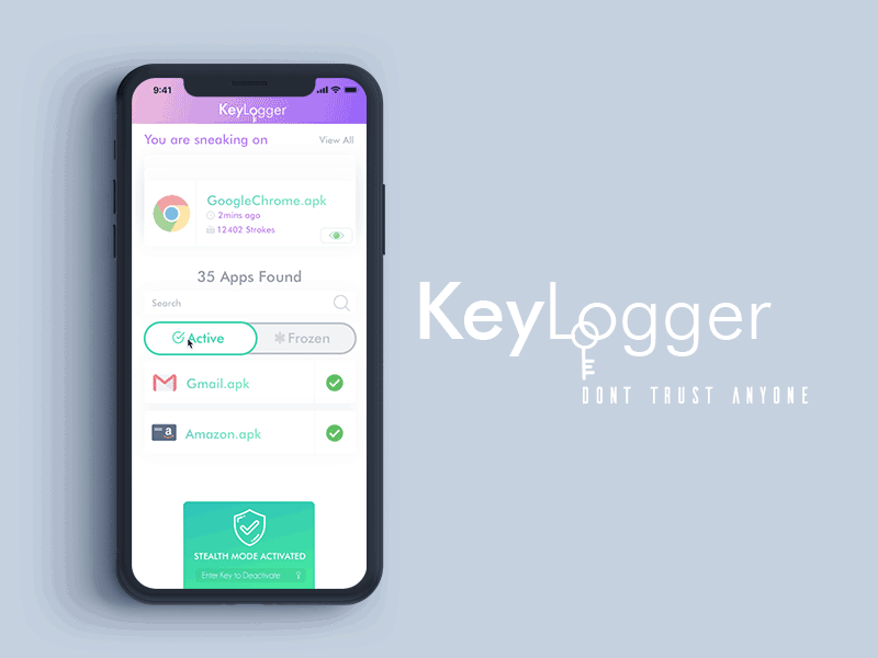 Keylogger Keystrokes Monitor App Gif By Emmanuel Francis On Dribbble