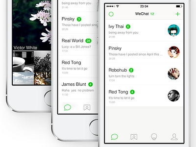 WeChat Redesign for iOS7 app chat flat ios7 list redesign simple ui wechat weixin zuui