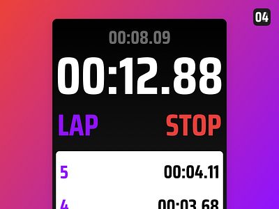 04WATCH - Simple and cool Stopwatch app develop dig digital ios iphone large numbers stopwatch swift timer watch