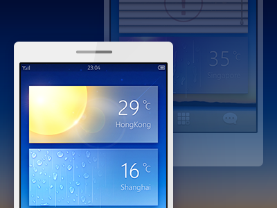 Weather curtain phone rain sun theme thunder ui weather