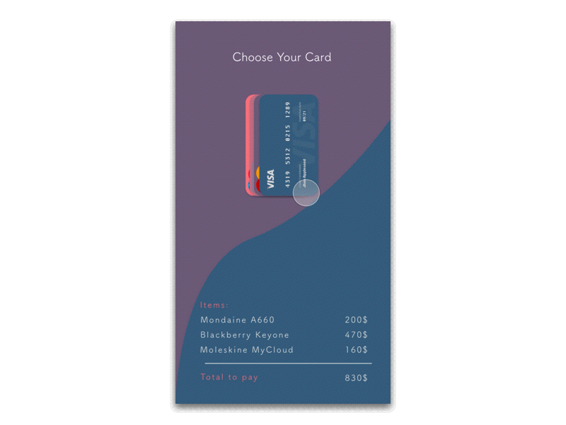 Daily UI 002 Credit Card Payment Animation animation credit card ui