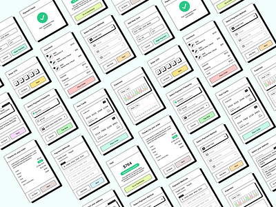 Retro Style Pastel Billing UI Cards old style pastel product design product ui product ui elements retro ui retro ui elements ui ui cards ui elements ux ux design vintage vintage product
