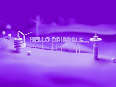 Hello Dribbble 2018 3d blender bright abstract landscape cycle render debut debut shot design first 3d render