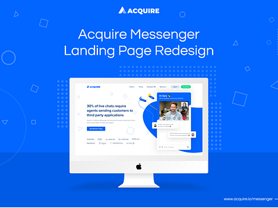 Acquire Messenger Landing Page Redesign 2018 acquire.io chat messenger design illustration landing page landing page design landing page ui messenger saas ui ux