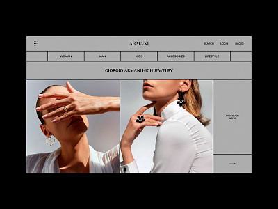 Armani - Home page armani blog catalogue clean clothing collection design e commerce fashion interaction landing page minimal online store shop store app ui ux visual web website