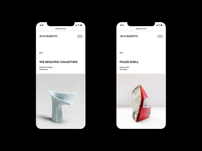 Jin Kuramoto Studio app design furniture gallery interaction japanese menu minimal minimalism mobile mobile app mobile ui modern portfolio simple app studio ui ux web website