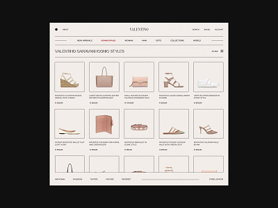 Valentino clean clothings design fashion interaction minimal minimalism online shop online store shoes shop typography ui ui ux ux web webdesign website woman womans