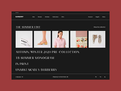 Burberry art direction burberry design fashion interaction interface landing page men minimal online shop shop store stores typogaphy ui ux visual web website women