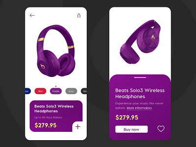 Beats App app app animation application azerbaijan baku beats card concept app e commerce headphone icon ios mobile shopping solo3 studio3 ui ux web website