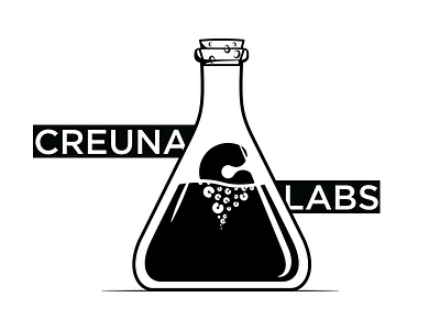 Creuna Labs flask glass illustration lab mono symbol vector